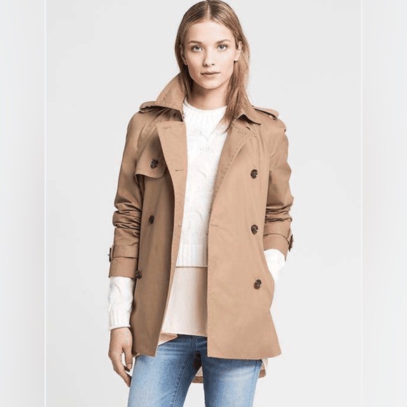 Banana Republic Classic Short Swing Tan Trench Coat X Small